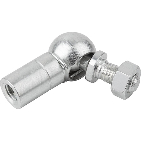 Angle Joint DIN71802 Left-Hand Thread, M05, Form:Cs With Retaining Clip, Steel Galvanized
